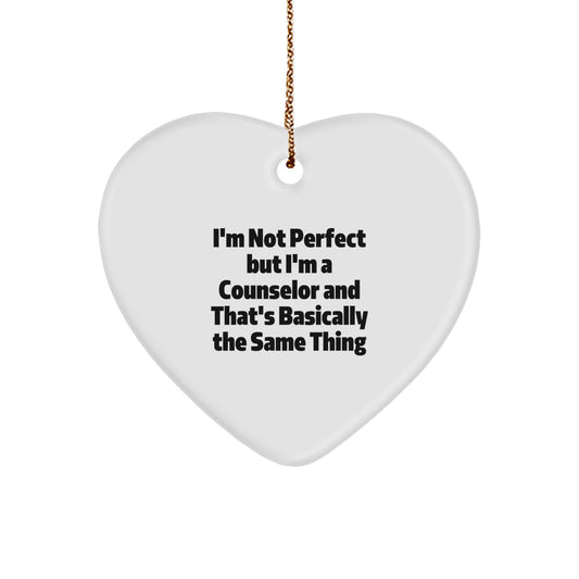 Funny Counselor Gifts from Friends for Counselor Heart Ornament Christmas Unique Gifts - Image 1