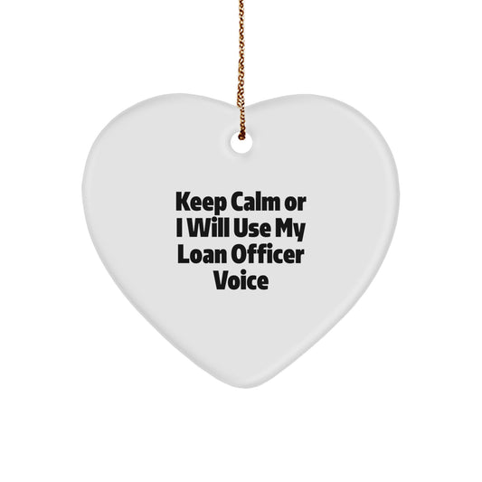 Funny Loan Officer Heart Ornament Gifts for Him from Coworkers at Christmas Unique - Image 1