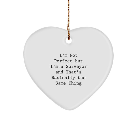 Funny Surveyor Heart Ornament Gifts from Friends, Christmas Unique Surveyor Gifts - Image 1