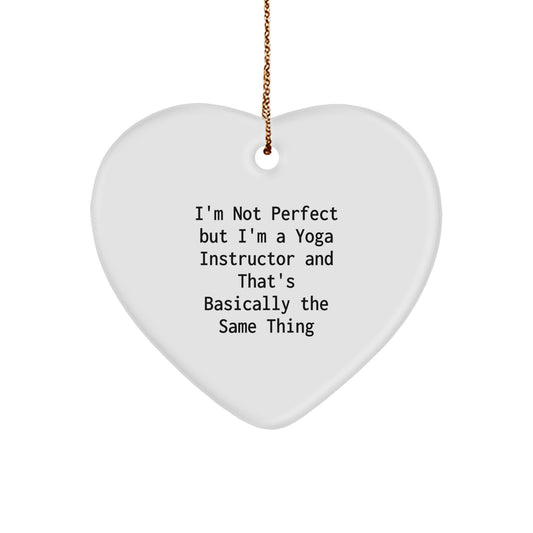 Funny Yoga Instructor Gifts from Friends for Yoga Instructors - Heart Ornament for Christmas Unique Gifts - Image 1