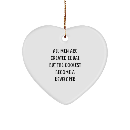 Funny Developer Heart Ornament Gifts from Men for Christmas Unique Developer - Image 1