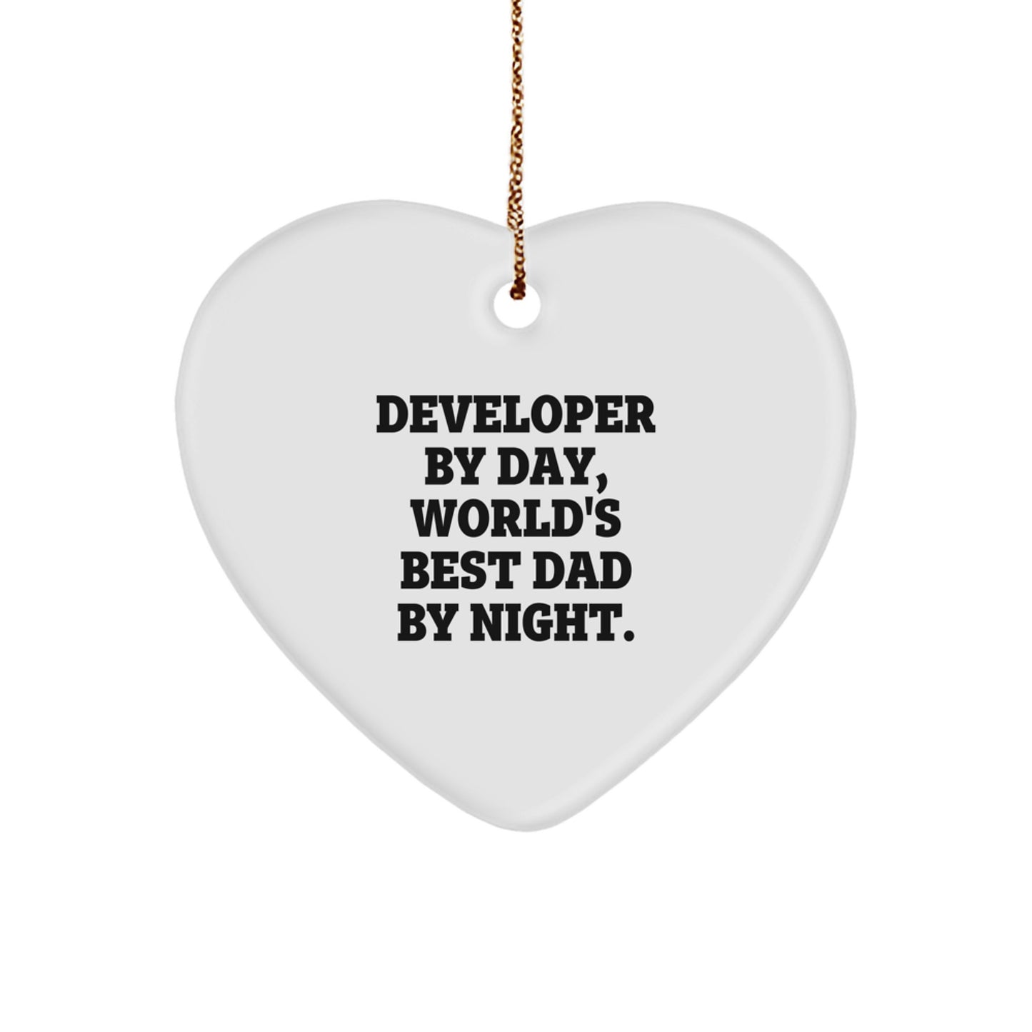 Unique Developer Gifts from Men Christmas Heart Ornament - Image 1