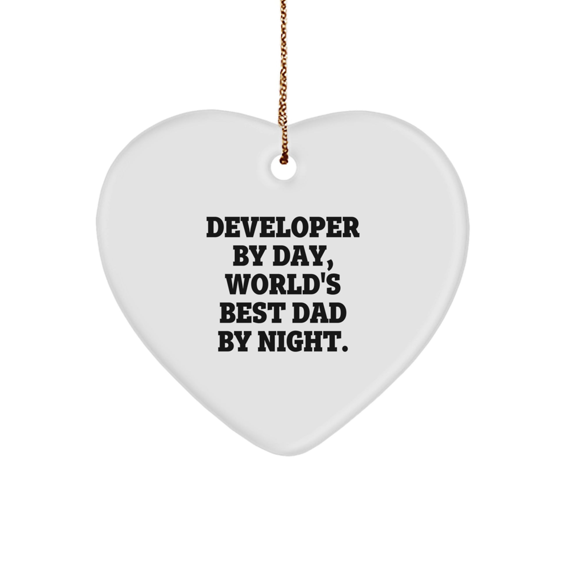 Unique Developer Gifts from Men Christmas Heart Ornament - Image 1