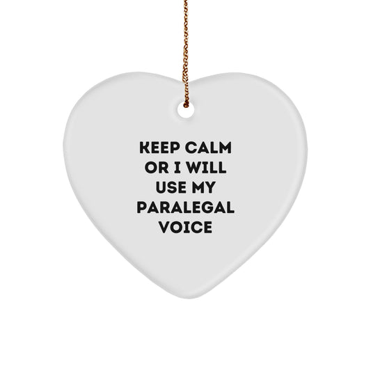 Gifts from Paralegal Friends and Family, Funny Heart Ornament for Paralegal Men and Women, Christmas Unique Gifts - Image 1