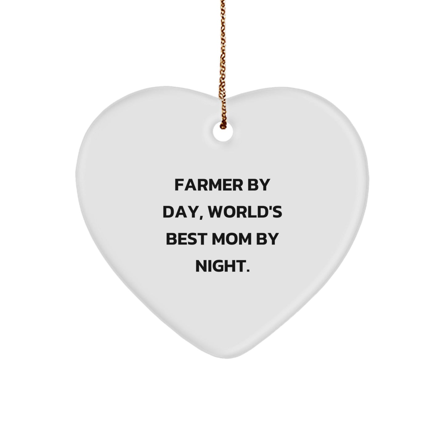Funny 'Farmer By Day, World's Best Mom By Night.' Gifts from Mom to Farmer - Christmas Unique Gifts for Farmer - Image 1