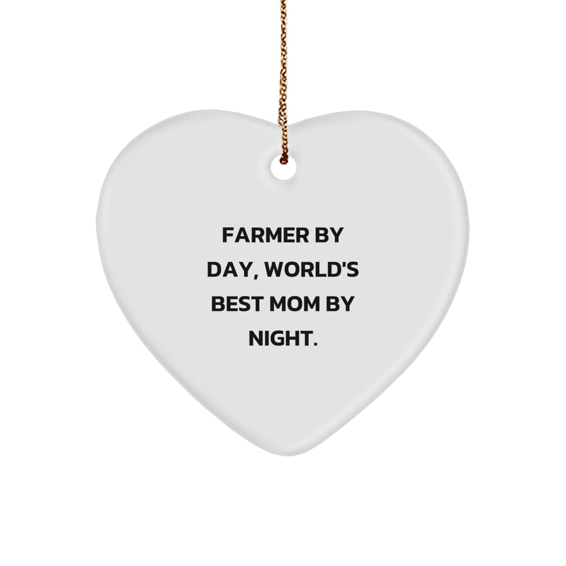Funny 'Farmer By Day, World's Best Mom By Night.' Gifts from Mom to Farmer - Christmas Unique Gifts for Farmer - Image 1