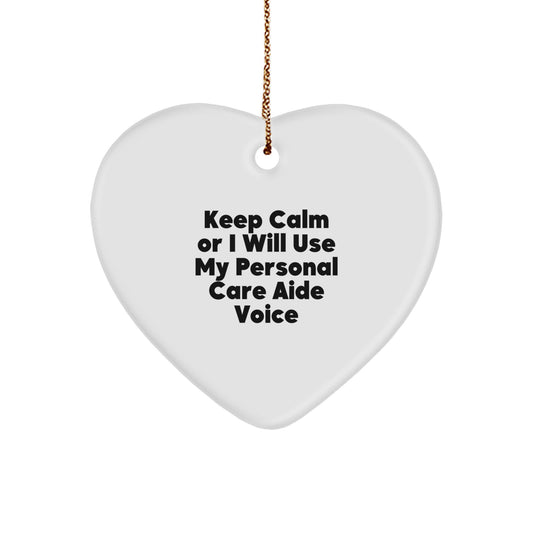 Funny Personal Care Aide Gifts from Women, Heart Ornament for Coworkers, Christmas Unique Gifts - Image 1