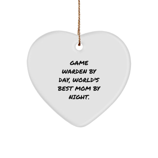 Funny Game Warden Heart Ornament Gifts from Mom for Christmas - Image 1