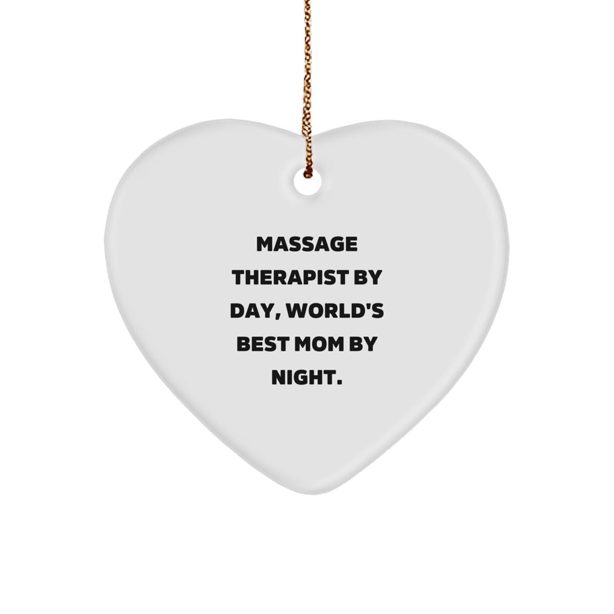 Funny Gift for Massage Therapist Gifts from Mom with 'Massage Therapist By Day, World's Best Mom By Night' Heart Ornament, Gifts for Massage Therapist Christmas Unique Gifts - Image 1
