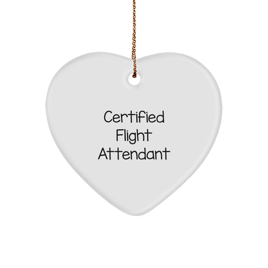 Funny Gift for Flight Attendants | Heart Ornament from Friends for Christmas Unique Gifts - Image 1