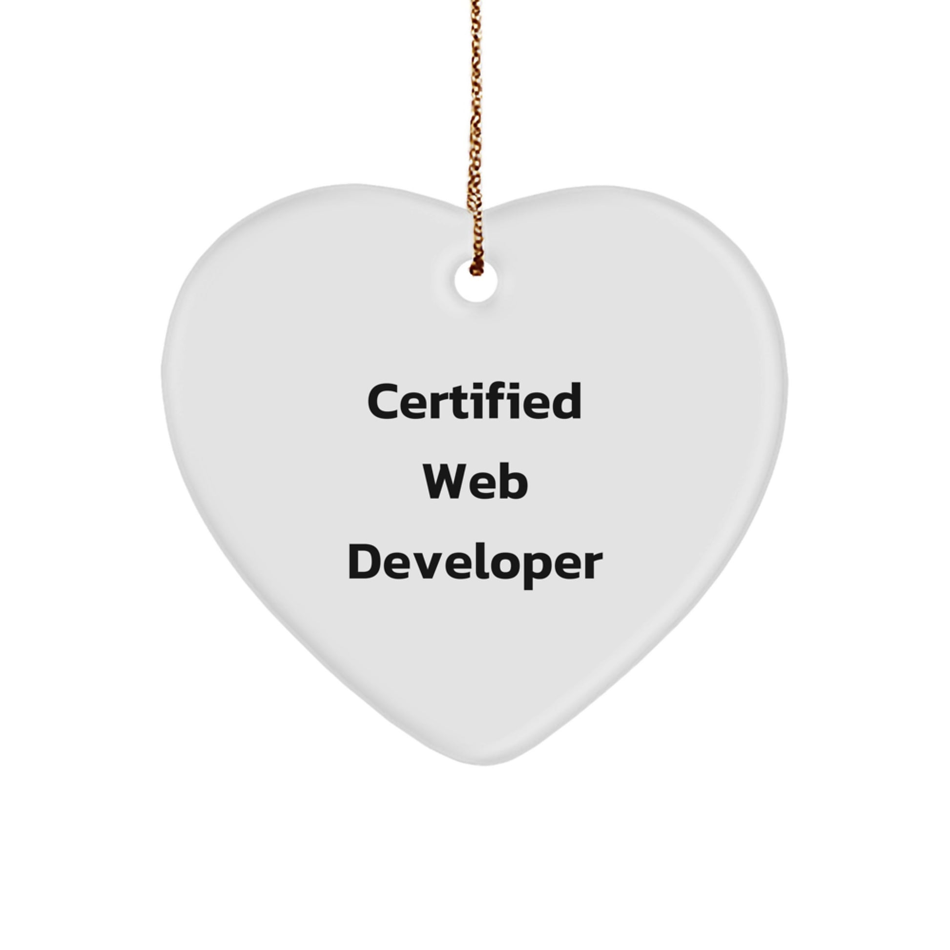 Web Developer Funny Quotes Gifts from Friends for Web Developer, Heart Ornament for Christmas - Image 1