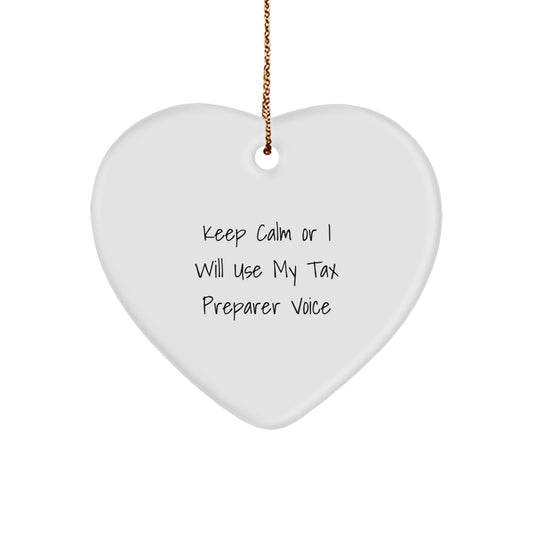 Funny Tax Preparer Heart Ornament Gifts from Friends to Men on Christmas Unique Occasions - Image 1