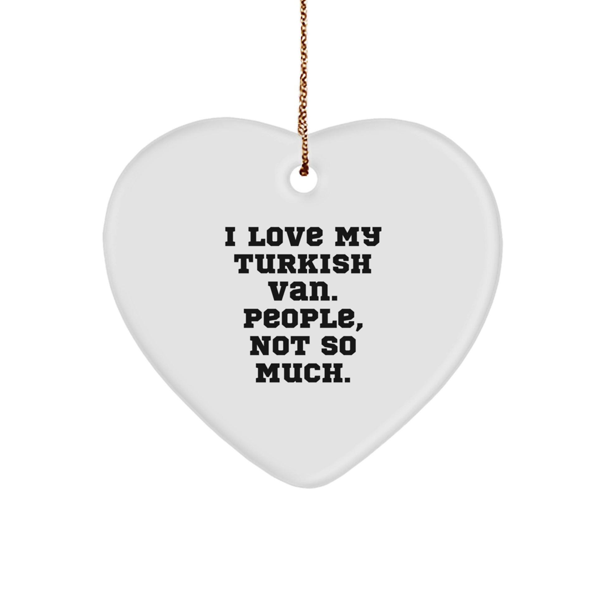 Turkish Van Cat Heart Ornament Funny Gift for Cat Lovers from Friends and Family at Christmas - Heart Shaped Cat Lover Gift - Image 1