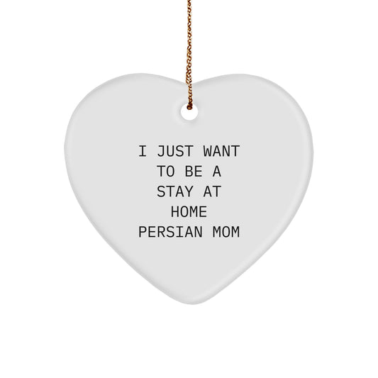 Funny Persian Cat Mom Gifts from Friends - Heart Ornament for Christmas Unique Presents - Image 1