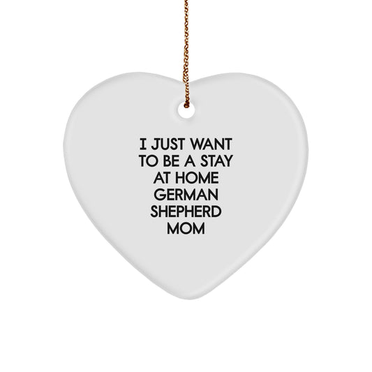 German Shepherd Dog Mom Heart Ornament Gifts from Family, Perfect Christmas Unique Gift for German Shepherd Lover Mom - Image 1
