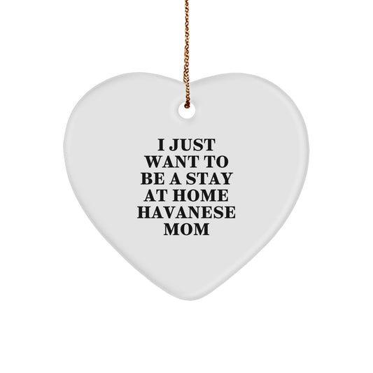 Funny Havanese Dog Mom Gifts from Friends for Christmas Unique Ornaments Heart Shaped - Image 1