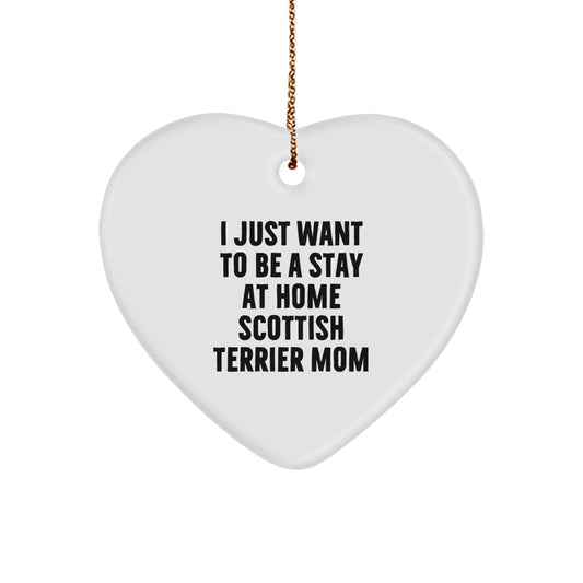 Funny Scottish Terrier Dog Mom Heart Ornament Gifts from Family for Christmas Unique - Image 1