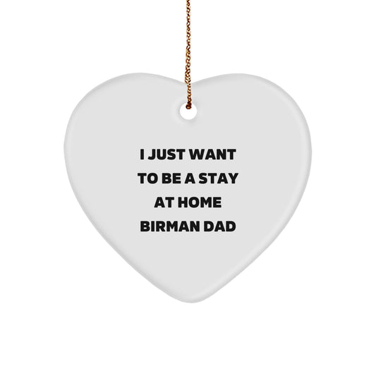 Funny Birman Cat Dad Gifts from Friends and Family - Heart Ornament for Christmas - Image 1
