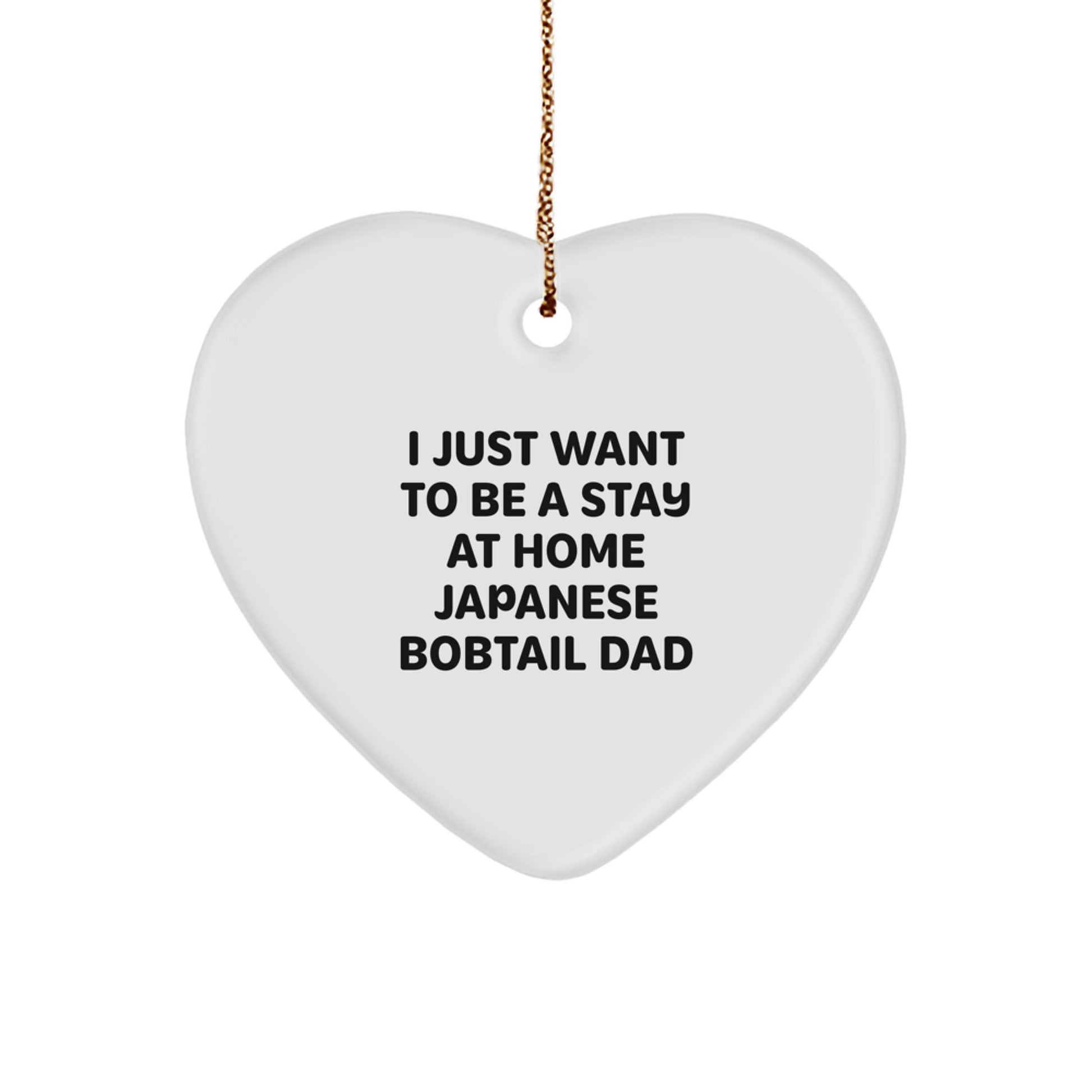 Japanese Bobtail Cat Dad's Delight, Heart Ornament Gifts from Men for Christmas - Image 1