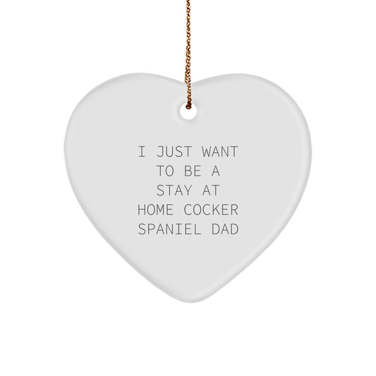 Cocker Spaniel Dog Dad Heart Ornament Funny Quote Christmas Unique Gifts from Men to Family - Image 1
