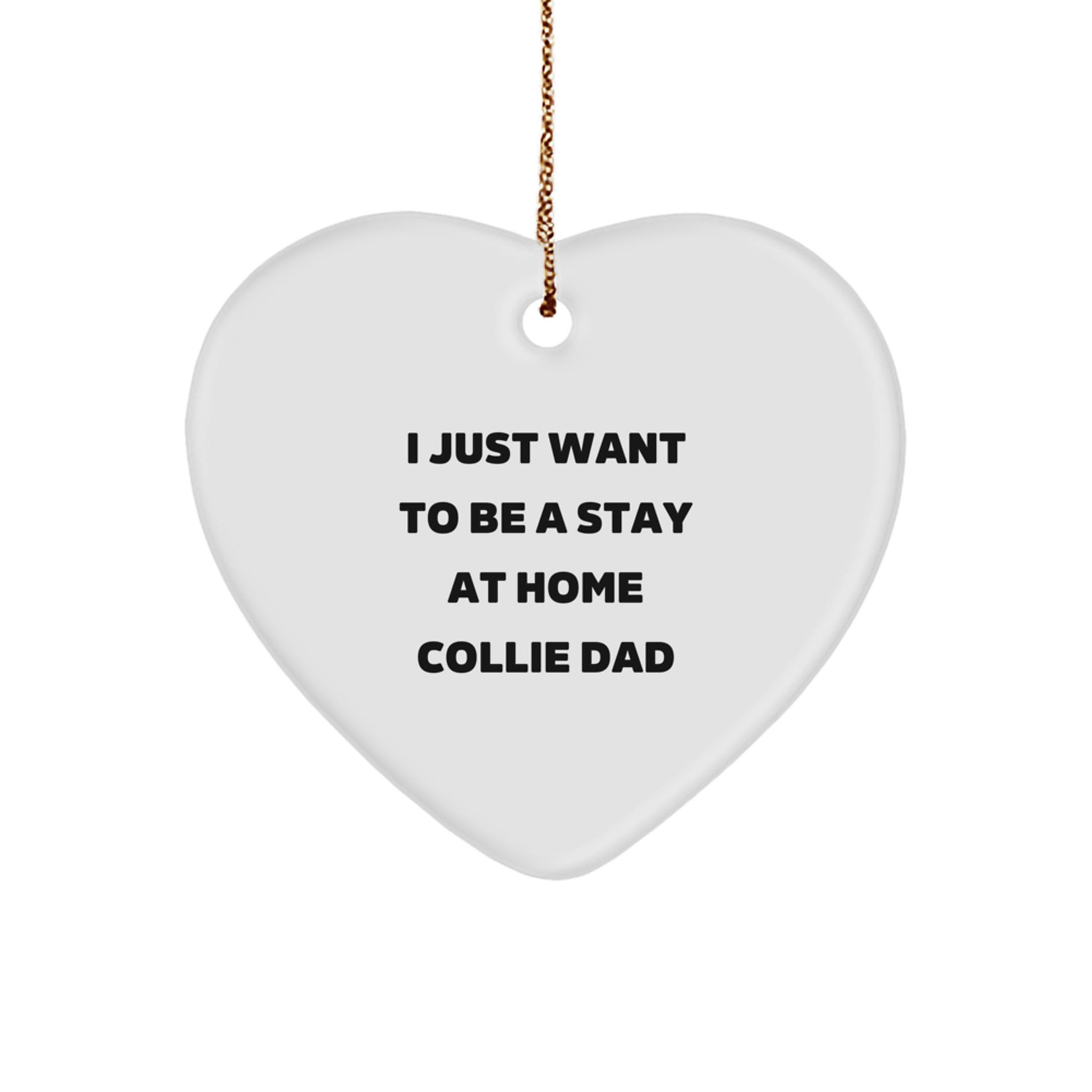 Funny Collie Dog Dad Gifts for Men Christmas Unique Heart Ornament from Sons, Daughters, Friends, Family - Image 1