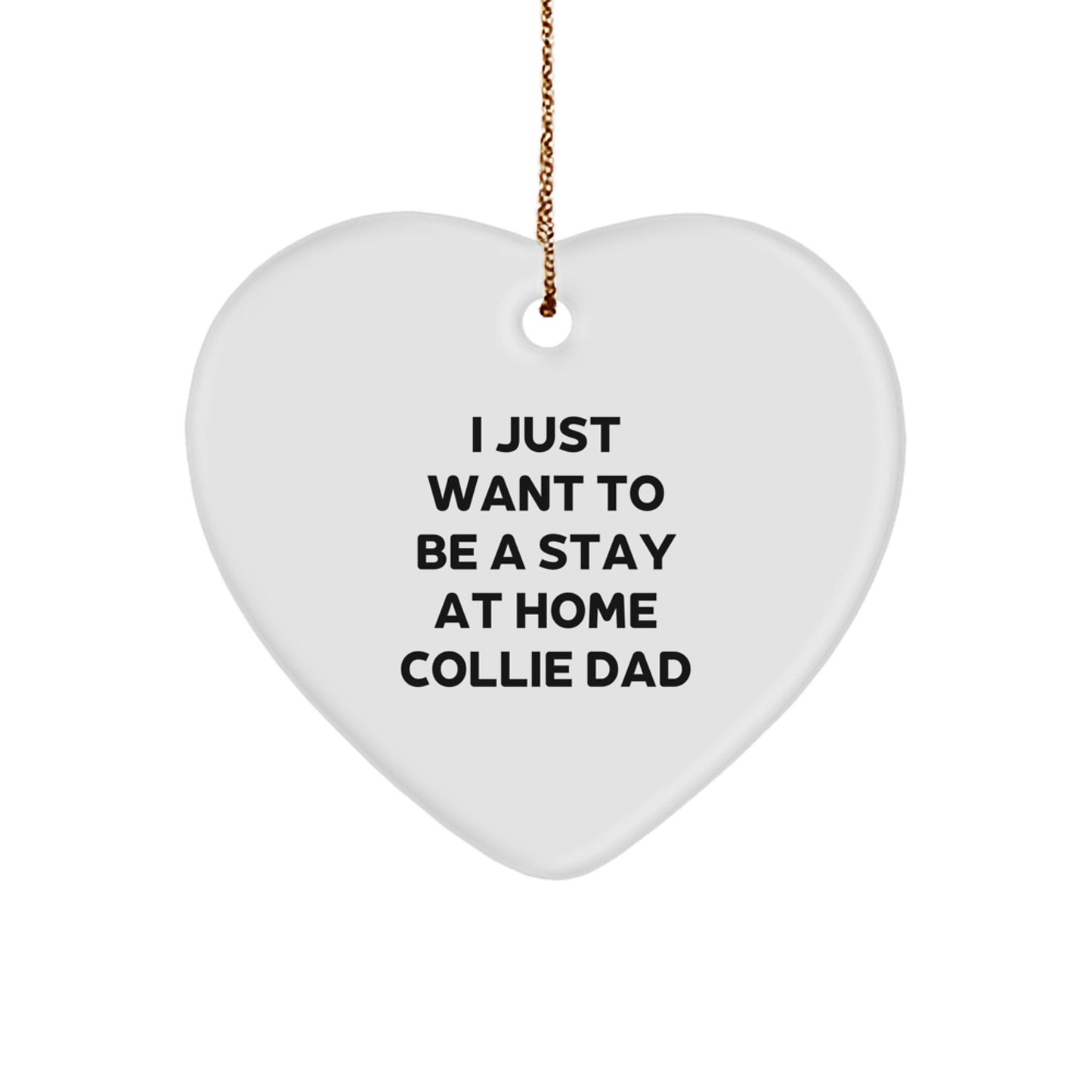 Collie Dog Dad's Heartfelt Christmas Unique Gift for Men Friends Family - Funny Collie Dog Heart Ornament, Gifts from Men to Collie Dog Lovers, Heartwarming Collie Dog Gift Ideas - Image 1