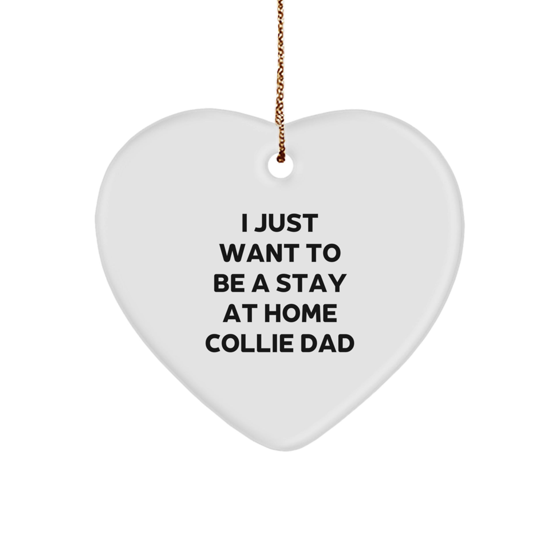 Collie Dog Dad's Heartfelt Christmas Unique Gift for Men Friends Family - Funny Collie Dog Heart Ornament, Gifts from Men to Collie Dog Lovers, Heartwarming Collie Dog Gift Ideas - Image 1