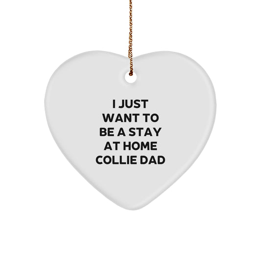 Collie Dog Dad's Heartfelt Christmas Unique Gift for Men Friends Family - Funny Collie Dog Heart Ornament, Gifts from Men to Collie Dog Lovers, Heartwarming Collie Dog Gift Ideas - Image 1