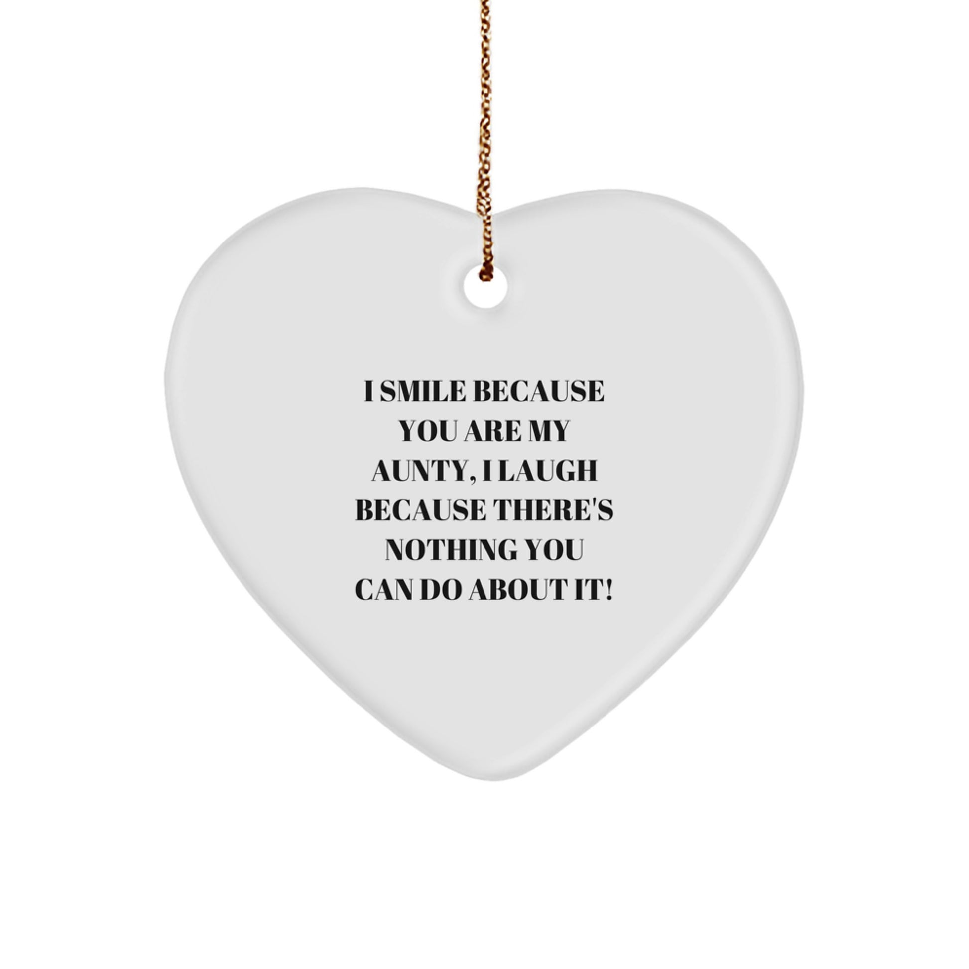 Funny Aunty Heart Ornament Gifts from Family, Perfect for Aunty, Heart Shaped Christmas Unique Ornaments - Image 1