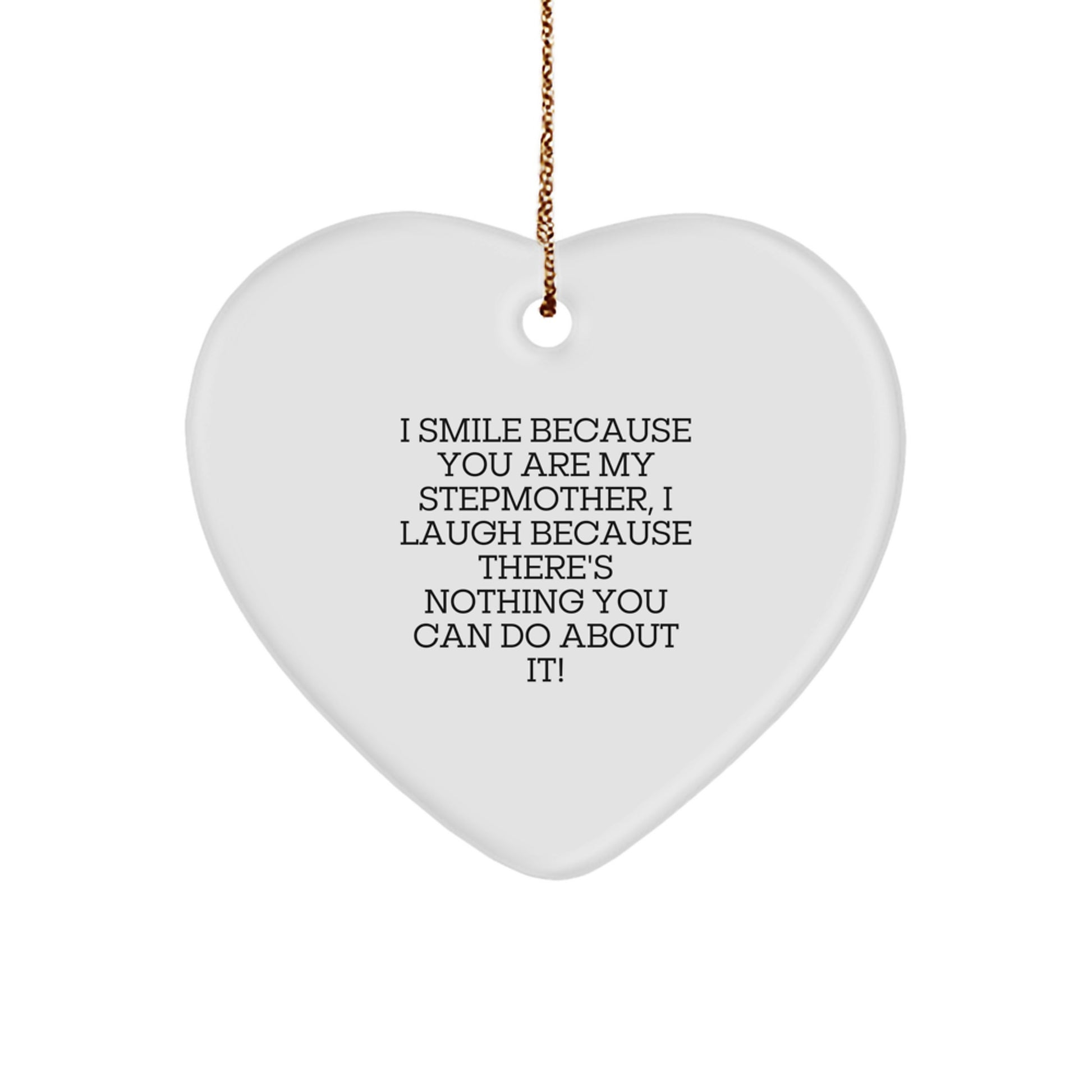 Funny Stepmother Heart Ornament Gifts from Family for Stepmother, Heartfelt Christmas Unique Stepmother Gifts - Image 1