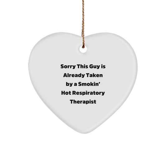 Funny Gifts for Respiratory Therapist Heart Ornament, Handcrafted Heart Shaped, Respiratory Therapist Christmas Unique Gifts from Friends and Family - Image 1