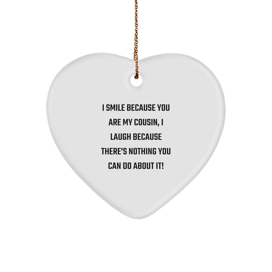 Funny Cousin Heart Ornament Gifts from Men to Cousin for Christmas Unique Cousin Gifts - Image 1