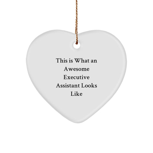 Funny Executive Assistant Gifts from Friends - Heart Ornament for Awesome Assistants - Christmas Unique Gifts - Image 1