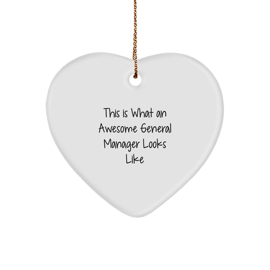 Funny General Manager Gifts from Coworkers or Family - Heart Ornament Quote - Image 1