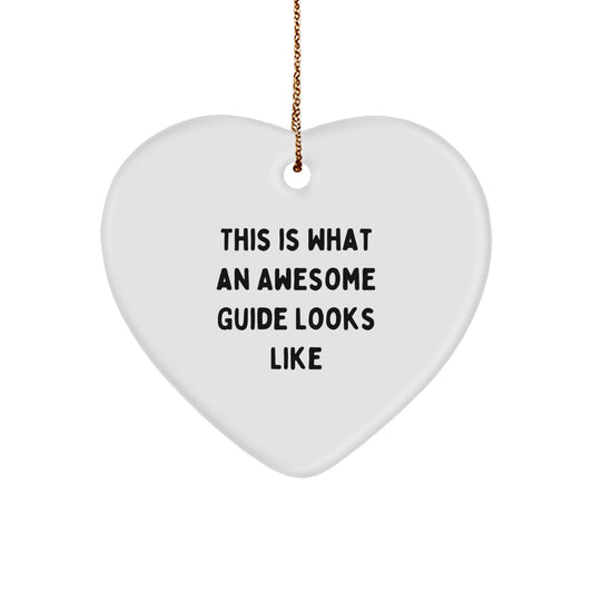Funny Guide Gifts from Friends for Guide Lovers Christmas Unique Heart Ornament - Image 1