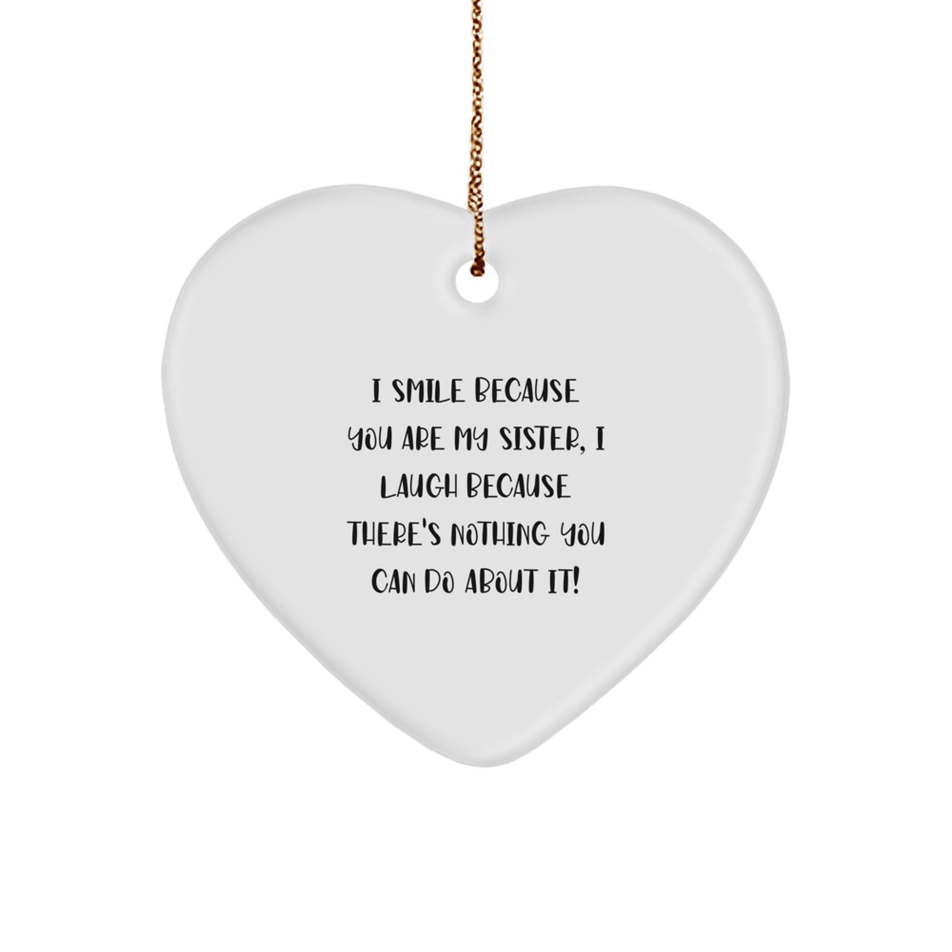 Funny Sister Heart Ornament Gifts from Family for Sister - Sister Love Heart Shaped Christmas Unique Gifts - Image 1