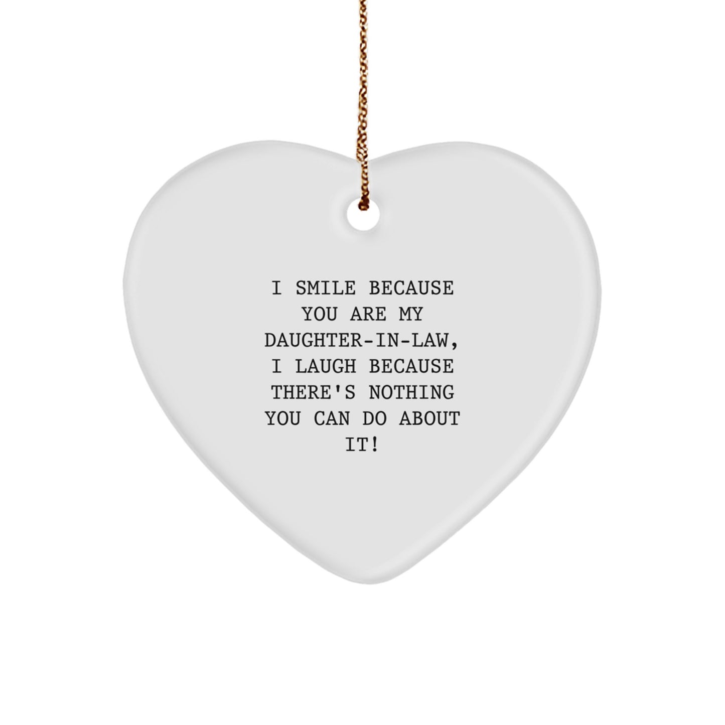 Gifts from Men to Daughters-in-law, Funny Daughter-in-law Heart Ornament, Merry Christmas Unique Gifts - Image 1