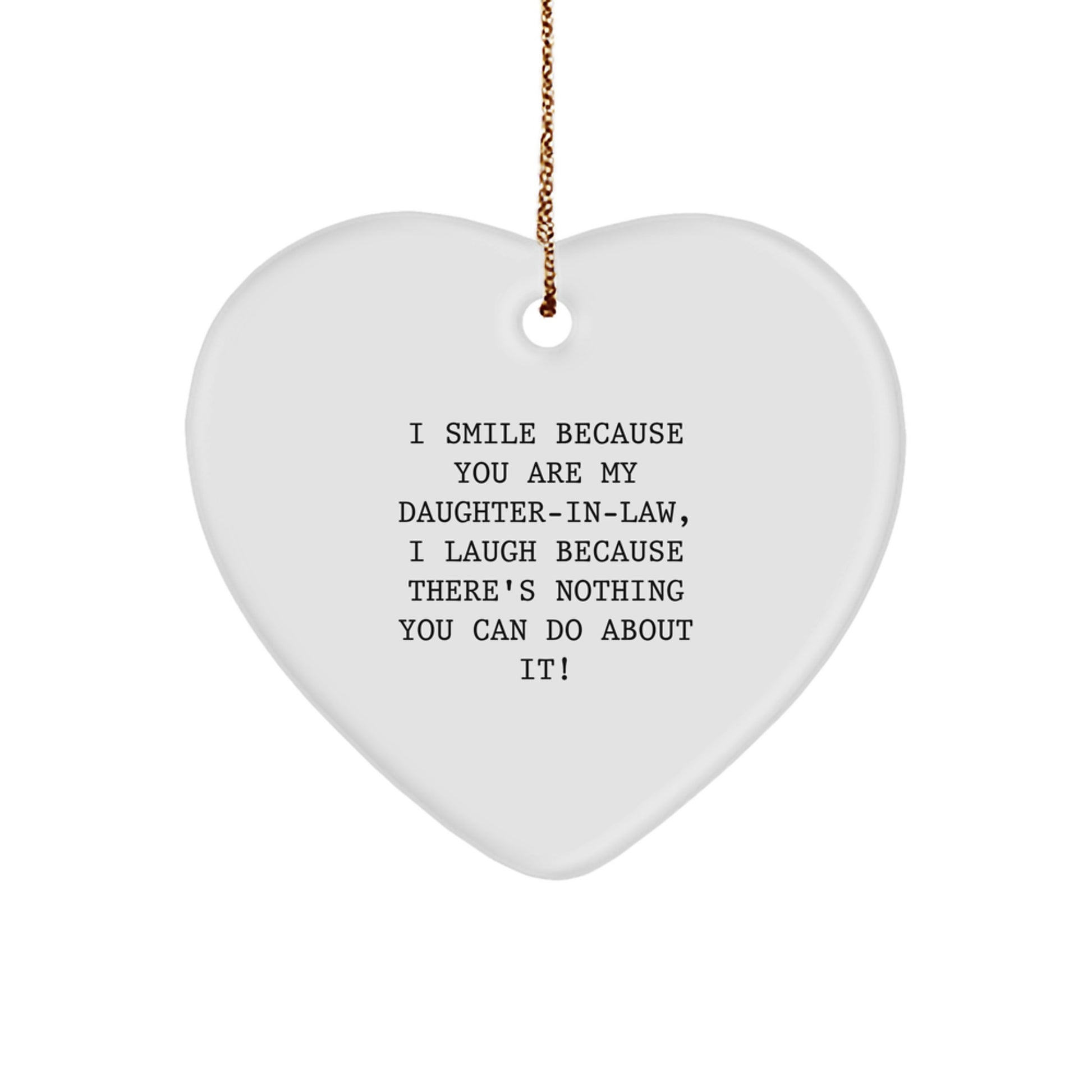 Gifts from Men to Daughters-in-law, Funny Daughter-in-law Heart Ornament, Merry Christmas Unique Gifts - Image 1