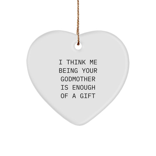 Funny Godmother Heart Ornament Gifts from Family, Perfect for Christmas Unique Gifts - Image 1