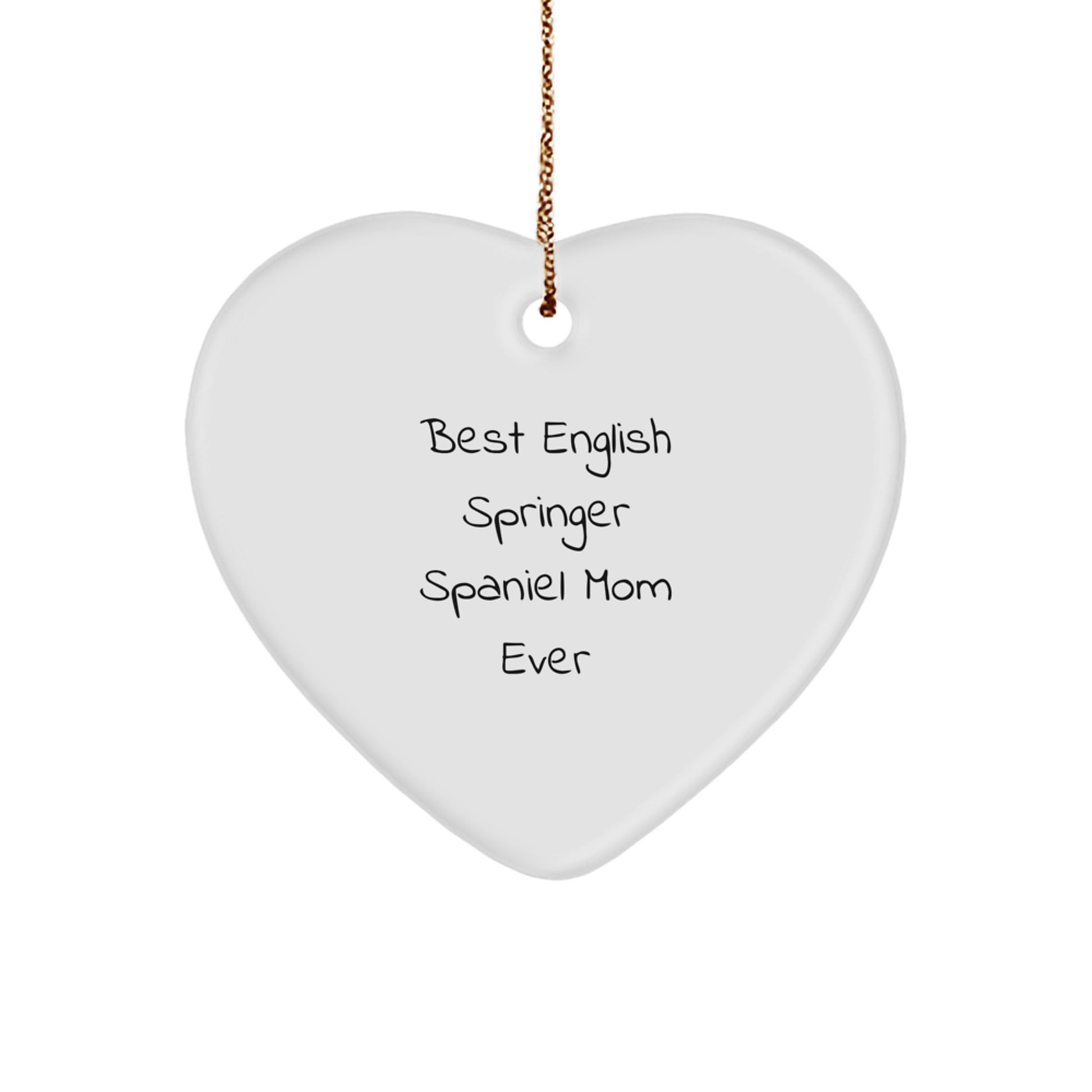 Funny English Springer Spaniel Dog Mom Christmas Heart Ornament Gifts from Family to English Springer Spaniel Dog Lover - Image 1