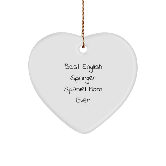 Funny English Springer Spaniel Dog Mom Christmas Heart Ornament Gifts from Family to English Springer Spaniel Dog Lover - Image 1