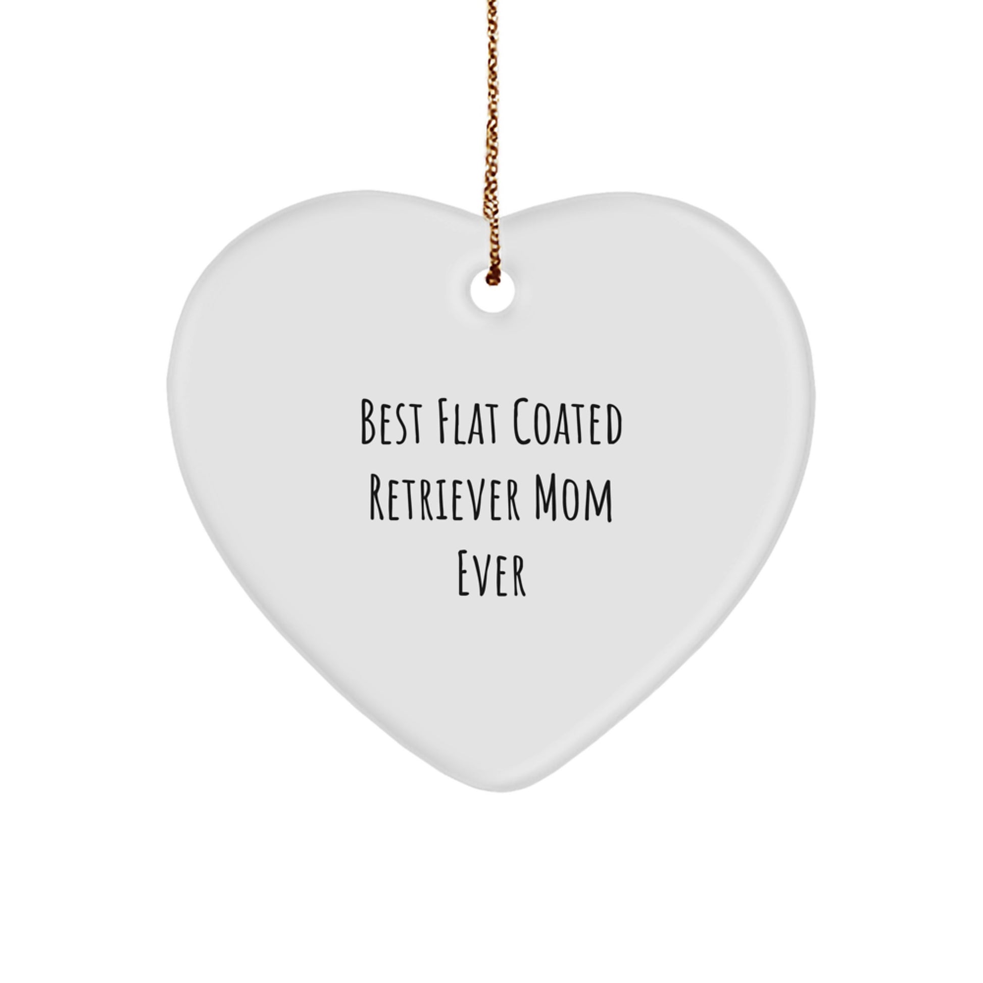 Funny Flat Coated Retriever Dog Mom Gifts, Heart Ornament for Christmas Unique Gifts from Friends and Family - Image 1