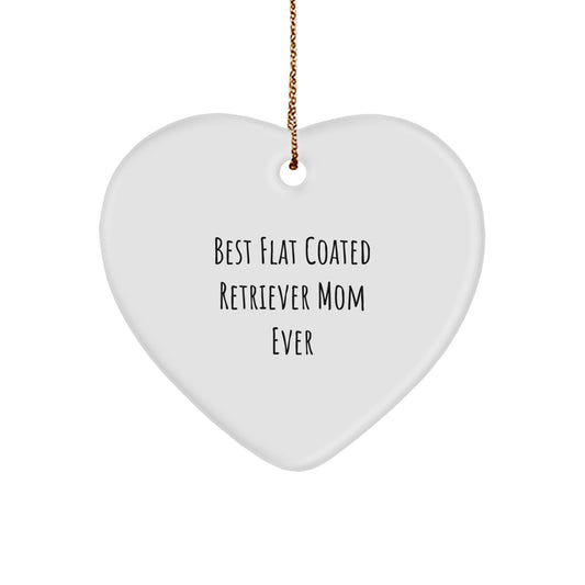Funny Flat Coated Retriever Dog Mom Gifts, Heart Ornament for Christmas Unique Gifts from Friends and Family - Image 1