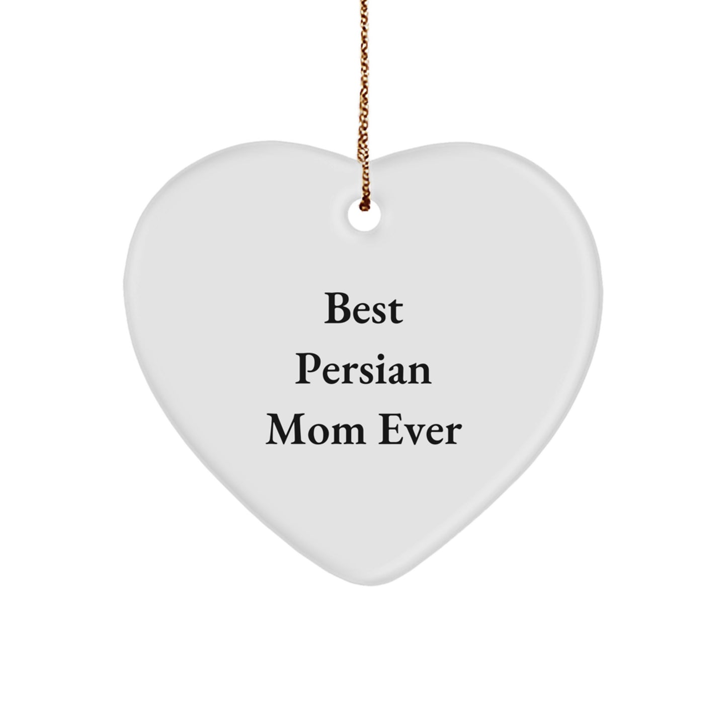 Funny Persian Cat Mom Gifts from Men to Family - Heart Ornament for Christmas Unique Gifts - Image 1