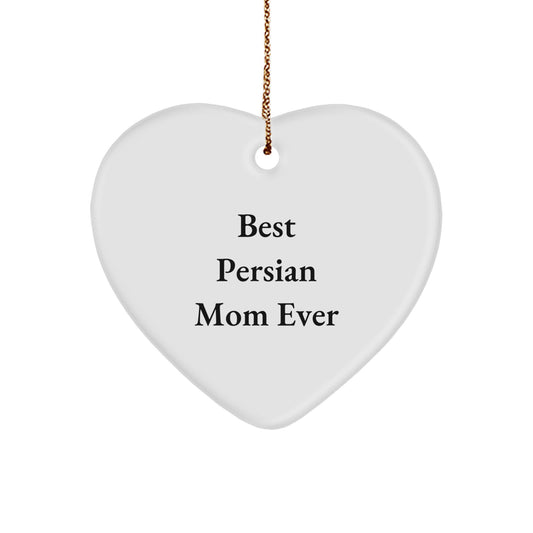 Funny Persian Cat Mom Gifts from Men to Family - Heart Ornament for Christmas Unique Gifts - Image 1