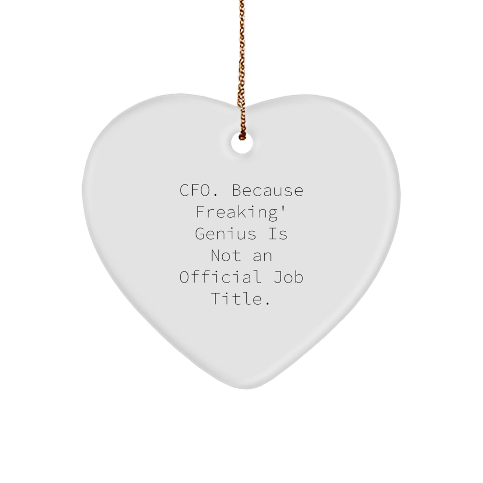 Funny CFO Heart Ornament Gifts from Men Friends Family Coworkers - Inspirational CFO, Heart Shaped Gifts for CFO Christmas Unique Ornaments - Image 1