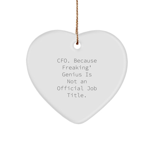 Funny CFO Heart Ornament Gifts from Men Friends Family Coworkers - Inspirational CFO, Heart Shaped Gifts for CFO Christmas Unique Ornaments - Image 1