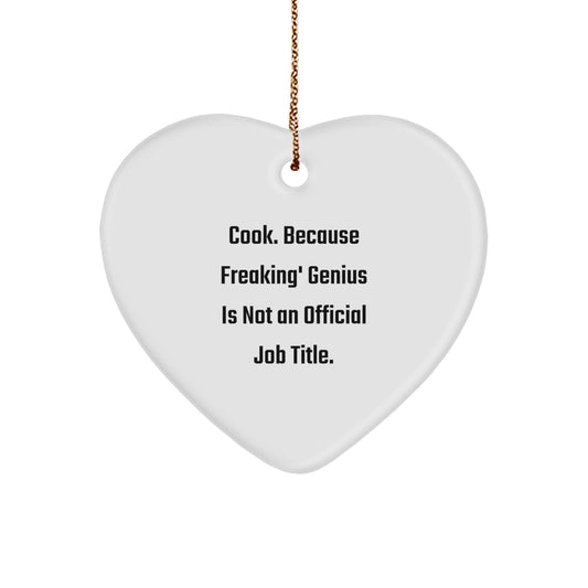 Funny Heart Ornament Gift for Cook Lovers, Perfect Cook Inspired Christmas Unique Gifts from Men, Women, Friends or Coworkers - Image 1