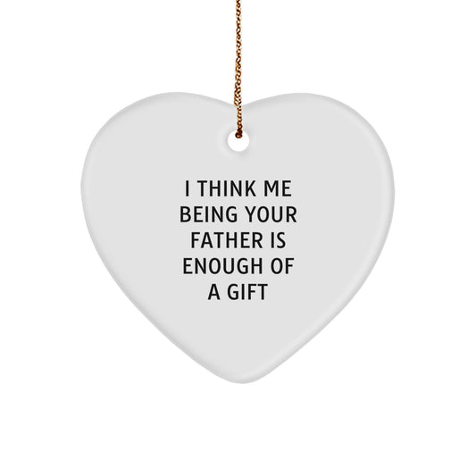 Funny Father Heart Ornament Gift for Him from Men, Unique Christmas Unique Gifts for Dad, Father's Day Presents - Image 1