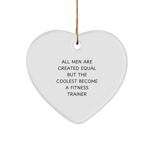 Funny Fitness Trainer Gifts for Him, Heart Ornament with Inspirational Quote, Christmas Unique Gifts from Men - Image 1